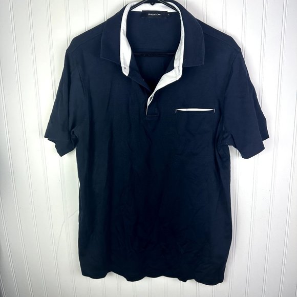 Bugatchi Navy Blue Polo Size Large 100% Pima Cotton - Picture 1 of 6